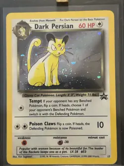 Vintage Pokemon WOTC Dark Persian Black Star Promo TCG Card Beautiful Swirl - Image 3