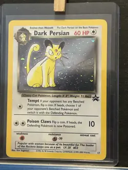 Vintage Pokemon WOTC Dark Persian Black Star Promo TCG Card Beautiful Swirl - Image 5