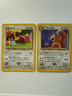 Pokemon Teddiursa (65/75) Ursaring (34/75) Pair Neo Discovery - Image 1