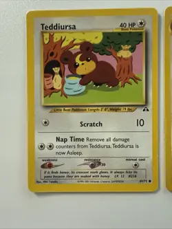 Pokemon Teddiursa (65/75) Ursaring (34/75) Pair Neo Discovery - Image 2