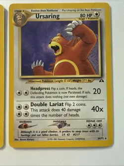 Pokemon Teddiursa (65/75) Ursaring (34/75) Pair Neo Discovery - Image 3
