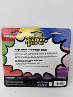 Pokemon Ascended Heroes 3 Pack Tech Sticker Collection Gastly New Sealed - Image 2