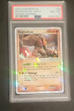 Pokemon Regirock ex 98/101 Hidden Legends Holo EX Ultra Rare PSA 8 English 2004 - Image 1