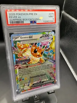2025 Pokemon Pre En Eevee ex Surprise Box Exclusive #075 PSA 9 Mint - Image 1