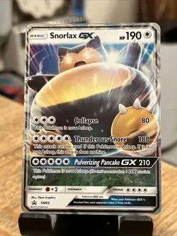 Pokemon Snorlax-GX TCG Holo Card SM05 Black Star Promos Near Mint - Image 1