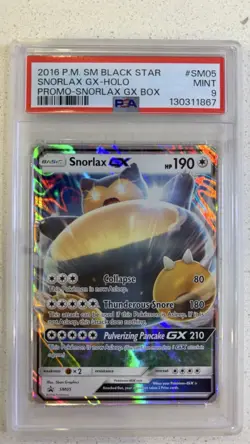 PSA 9 2016 Pokemon Snorlax Gx SM05 Black Star Promo TCG Card - Image 1