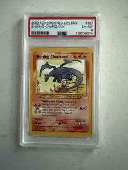 2002 Pokemon Neo Destiny Shining Charizard Card PSA 6 107/105 - Image 1