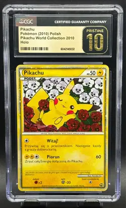 CGC Pristine 10 Pikachu World Promo Holo Polish Edition 2010 Rare Pokemon Card - Image 1