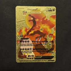 Pokemon Charizard V Gold Foil Fan Art Pokemon Card LV. 95 HP 586 - Image 1