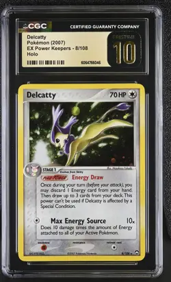 CGC 10 PRISTINE Delcatty 2007 EX Power Keepers 8/108 Holo Pokemon Card - Image 1