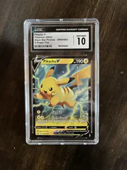 Pikachu V SWSH063 SWSH: Sword & Shield Promo Cards Holo CGC Gem Mint 10 - Image 1