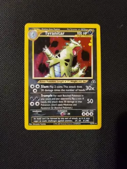 Pokemon TCG Tyranitar Card Neo Discovery 12/75 Unlimited Edition Holo Rare LP - Image 1