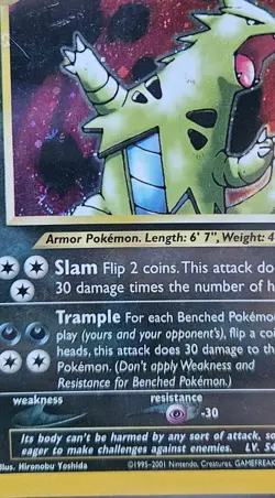 Pokemon TCG Tyranitar Neo Discovery Holo Card 12/75 Unlimited Rare. Swirl 💫 LP - Image 2