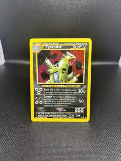 Pokemon TCG Tyranitar Neo Discovery Holo Card 12/75 Unlimited Rare LP Condition - Image 1