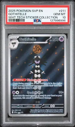2025 POKEMON SVP PROMO WHITE FLARE TECH STICKER COLL #211 GOTHITELLE PSA 10 - Image 1