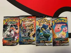 POKEMON COSMIC ECLIPSE- 4x Booster Packs - Art Set - Factory Sealed - TCG 820650805899 - Image 1