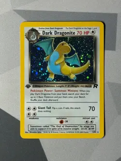 Pokemon Cards Dark Dragonite 5/82 1ST EDITION Team Rocket Holo Rare - Image 1