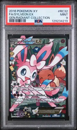 2016 POKEMON XY GENERATIONS RADIANT COLL #RC32 FULL ART/SYLVEON EX PSA 9 - Image 1