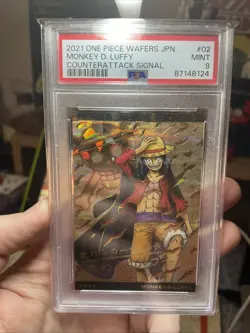 2021 One Piece Monkey D Luffy PSA 9! Japan mint condition, TCG Holographic, CCG - Image 3