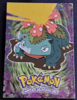 1999 Topps Pokemon The Movie Blue Logo Venusaur #3 E3 of 12 HP/Damage - Image 1