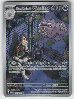 Team Rocket's Weezing SV10: Destined Rivals 199/182 Illustration Rare NM Pokemon - Image 1