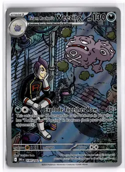 Pokemon TCG Team Rocket's Weezing 199/182 Sv10 Destined Rivals Illustration Rare - Image 1