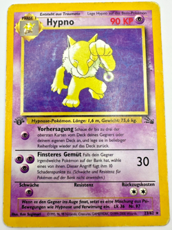 Pokemon Karte TCG Hypno 23/62 1.Fossil no Holo Rare Vintage WOTC GD Deutsch - Image 1