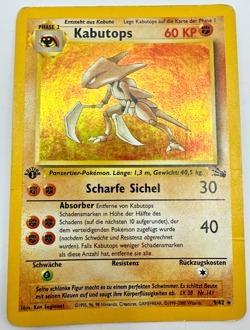 Pokemon Karte TCG Kaputops 9/62 1.Fossil Holo Rare Vintage WOTC LP Deutsch - Image 1