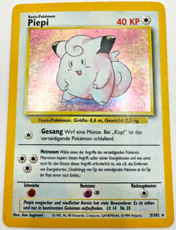 Pokemon Karte TCG Piepi 5/102 Basis Set Holo Rare Vintage LP Deutsch - Image 1