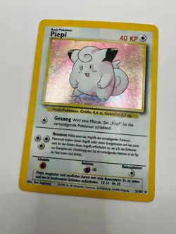 Pokemon Karte TCG Piepi 5/102 Basis Set Holo Rare Vintage LP Deutsch - Image 2