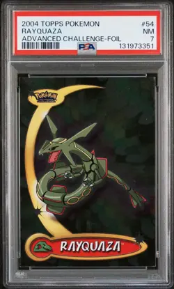 2004 Topps Pokemon Rayquaza Advanced Challenge Foil PSA 7 - Image 1