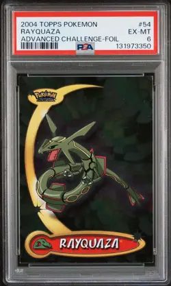 2004 Topps Pokemon Rayquaza Advanced Challenge Foil PSA 6 - Image 1