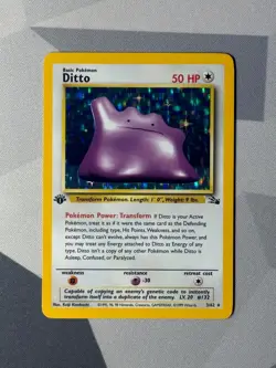 Pokemon Cards Ditto 3/62 1ST EDITION Fossil Holo Rare - Image 1