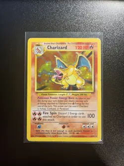 1999 Pokemon TCG Base Set Charizard Holo Unlimited Rare Vintage Card 4/102 - Image 1