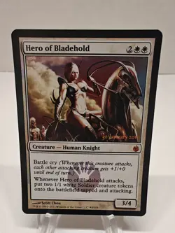 Hero of Bladehold [Mirrodin Besieged Prerelease Promos] NM Foil - Image 1
