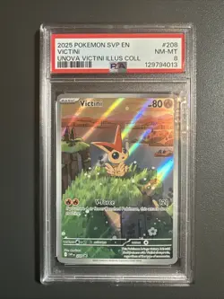2025 POKEMON SVP PROMO UNOVA VICTINI ILLUSTRATION COLLECTION #208 VICTINI PSA 8 - Image 1