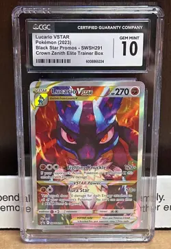 2023 Lucario VSTAR Pokemon SWSH Black Star Promo #291 FA CGC 10 - Image 1