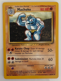 Machoke 34/102 Pokemon Base Set Unlimited Vintage LP / $1 flat rate shipping - Image 1