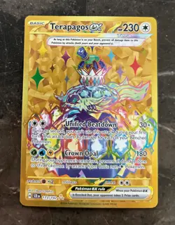 Pokemon Stellar Crown - LIGHT PLAY - TERAPAGOS EX - SECRET RARE - 173/142 - LP - Image 1