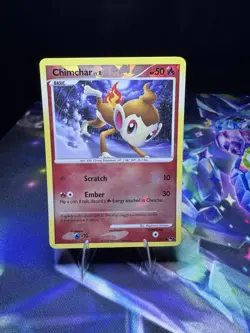 Pokemon 12/17 CHIMCHAR LV8 Cracked Ice R/Holo POP Series 8 Promo 2008 - Image 1