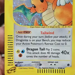 Pokemon Expedition Base Set Dragonite Holo Rare 009/165 100 HP English - Image 2
