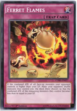 Yugioh - Ferret Flames CORE-EN077 1st Edition - Clash of Rebellions - Image 1