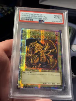 Yu-Gi-Oh! The Winged Dragon of Ra LCO1-EN003 Quarter Century Secret Rare PSA 8 - Image 1
