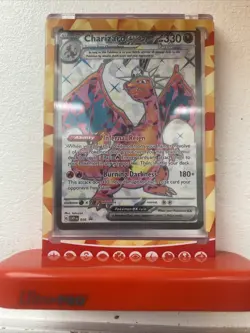 CHARIZARD EX 56 BLACK STAR PROMO ULTRA RARE NM with Magnetic Case & card stand - Image 1