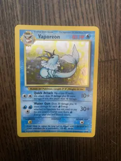 Pokemon TCG Vaporeon Holo Rare Card 12/64 WOTC 1999 Jungle - Image 1