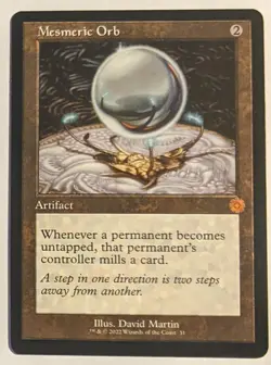 MTG English Magic Card, RETRO Near Mint MESMERIC ORB from The Brothers' War - Image 1