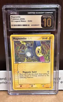 CGC 10 Pristine 10 Magnemite 2006 EX Legend Maker 59/92 Pokemon Card - Image 1