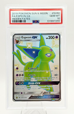 Espeon GX 2019 Pokemon Sun & Moon Hidden Fates Full Art #SV60 PSA 10 - Image 1