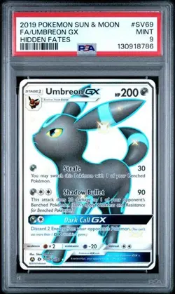 2019 Pokemon Sun & Moon Hidden Fates Shiny Umbreon GX #SV69 PSA 9 MINT - Image 1