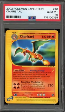 Pokemon Charizard Expedition NON Holo Rare #40 PSA 10 Gem Mint - Image 1
